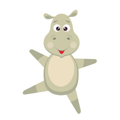 Funny animals. Behemoth, vector image in cartoon style, sticker, design.