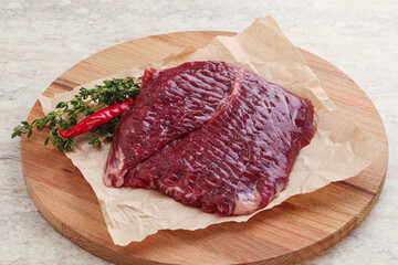 Raw beef machete steak for grill