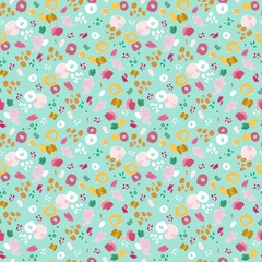 Seamless pattern with watercolor stains and splashes. Hand drawn simple shapes and doodle objects. Contemporary modern trendy background. Art watercolor minimalistic geometric abstract shapes