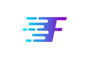Tech Letter F Speed Line Logo Concept. Fast Motion Icon Vector Illustration