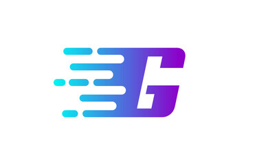 Tech Letter G Speed Line Logo Concept. Fast Motion Icon Vector Illustration