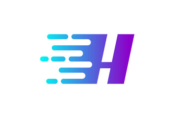 Tech Letter H Speed Line Logo Concept. Fast Motion Icon Vector Illustration
