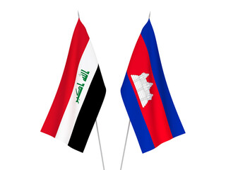 Iraq and Kingdom of Cambodia flags