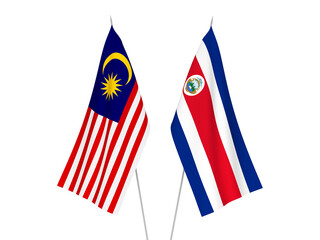 Fototapeta na wymiar Malaysia and Republic of Costa Rica flags