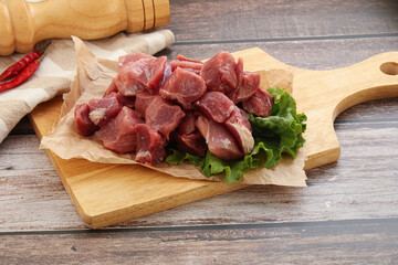 Raw pork cube for roast