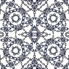 Intertwined chains seamless pattern.