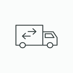 Fast shipping delivery truck car van icon vector isolated