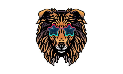 Collie dog logo pet portrait	Collie dog logo pet portrait	