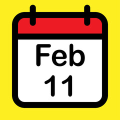 Calendar icon eleventh February