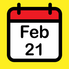 Calendar icon twenty second February