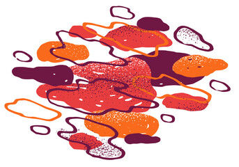 Hand drawn art abstract shapes vector composition, template for creative advertising or abstraction illustration, artistic graphic design element.