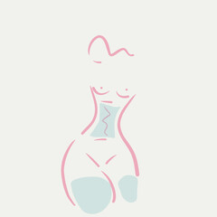 illustration of a woman in underwear 