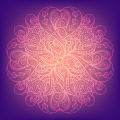 Colorful oriental mandala motif. Ethnic style background