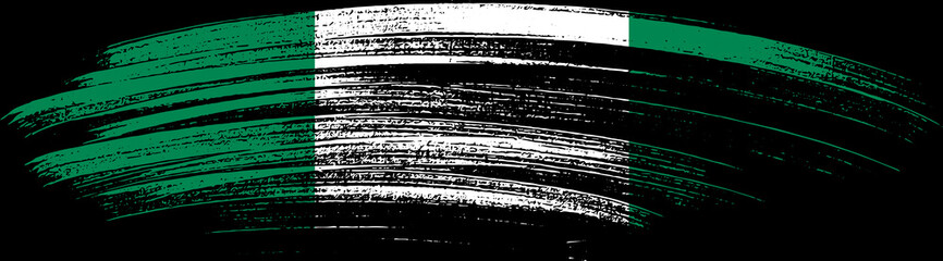 Nigeria flag with brush paint textured isolated  on png or transparent background,Symbol of Nigeria,template for banner,promote, design, and business matching country poster, vector  illustration