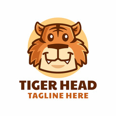 Tiger Head Cartoon Logo Design