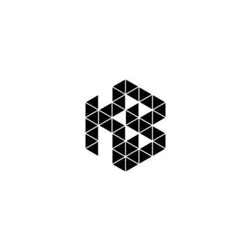 KB geometric and bold modern initial logo concept