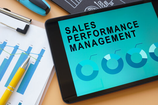 Tablet with Sales Performance Management SPM software.