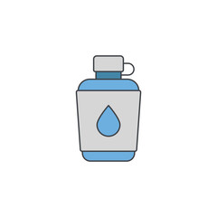 Camping Bottle drink icon in color icon, isolated on white background 