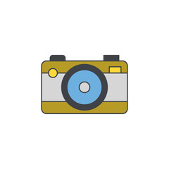 Camera, digital icon in color icon, isolated on white background 