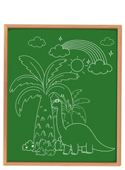 A board with a doodle sketch design on white background