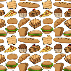 Seamless background design with bakery product