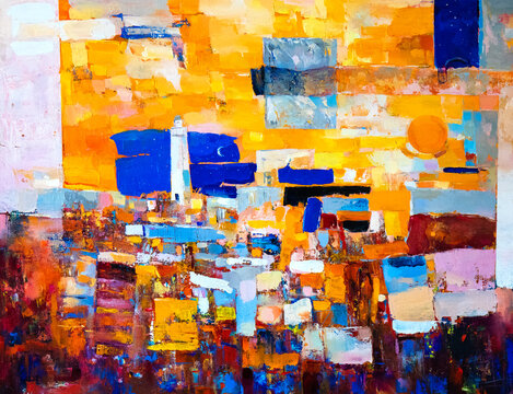 Oil painting. Abstract painting. Modern art.