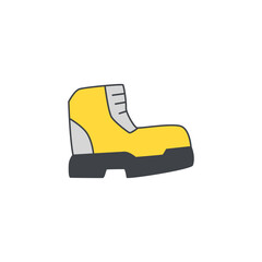 Boot, hiking footwear  icon in color icon, isolated on white background 