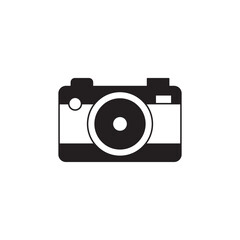 Camera, digital icon in black flat glyph, filled style isolated on white background