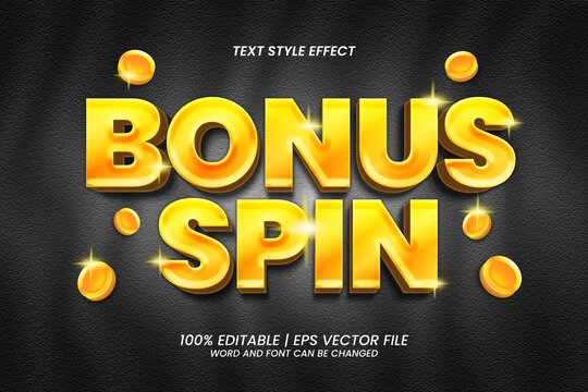 Bonus Spin Gold 3D Editable Text Effect
