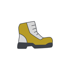 Boot, hiking footwear  icon in color icon, isolated on white background 
