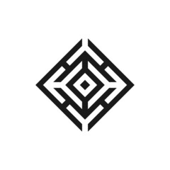 square rhombus Labyrinth Maze Target Board Logo design