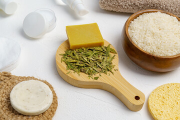 Fermented skin care cosmetic, with powerful nature fermentation ingredients rice, green tea leaves.