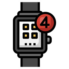 SMARTWATCH filled outline icon,linear,outline,graphic,illustration