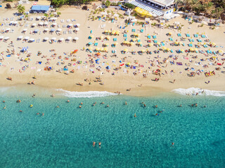 Aerial view of Kleopatra Beach in Alanya, Turkey