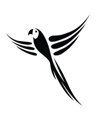 Pretty macaw bird vector. Scarlet macaw, largest parrot species. 