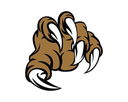 recommend clip art: A cartoon hand monster claw illustration. Sharp claws.