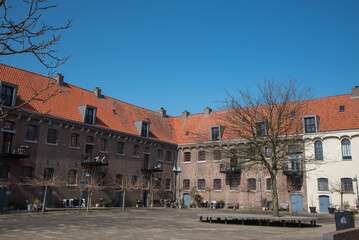 Hoorn, Netherlands, March 2022. The courtyard of the former prison on the Oostereiland in Hoorn.