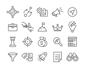 Start Up Icons - Vector Line. Editable Stroke. 