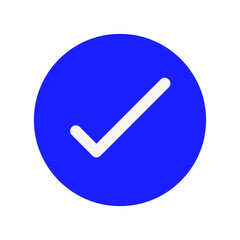 Checkmark rounded with blue circle 