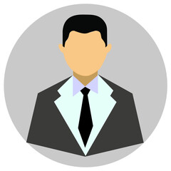 Businessman icon. Professional man in suit and tie vector icon.
