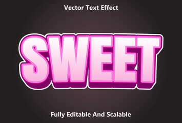pink and black color sweet text effect editable.