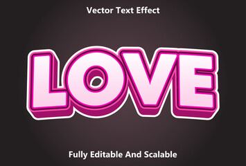 pink and black love text effect editable.