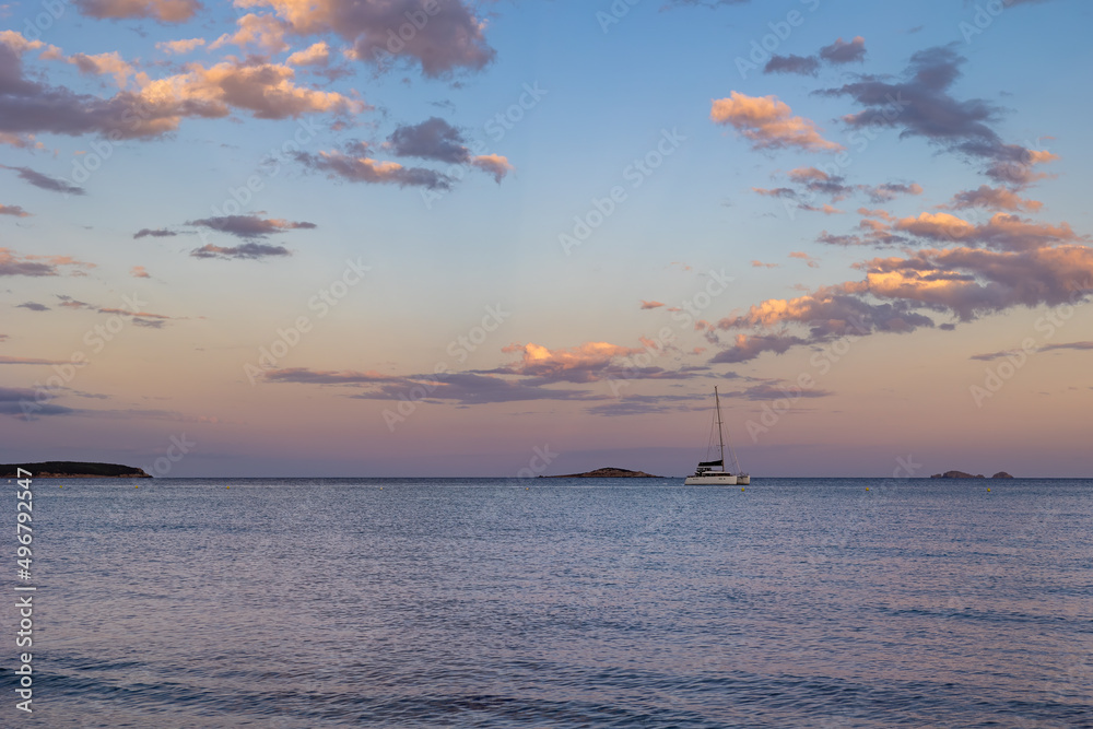 Wall mural Sunste sea view from Palombaggia beach