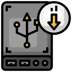 DOWNLOAD filled outline icon,linear,outline,graphic,illustration