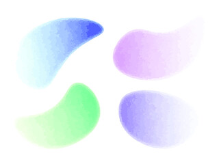 Set of abstract shapes watercolor stains isolated on white background