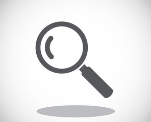 Black magnifying glass icon isolated on white. Search icon in flat style. Trendy magnifying glass icon for search and zoom symbol, sign, ui, web site and magnifier logo. Modern magnifying glass vector