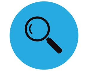 Black magnifying glass icon isolated on white. Search icon in flat style. Trendy magnifying glass icon for search and zoom symbol, sign, ui, web site and magnifier logo. Modern magnifying glass vector