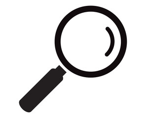 Black magnifying glass icon isolated on white. Search icon in flat style. Trendy magnifying glass icon for search and zoom symbol, sign, ui, web site and magnifier logo. Modern magnifying glass vector