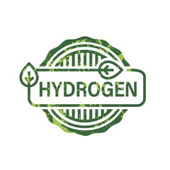 Green hydrogen stamp sign. Editable vector illustration