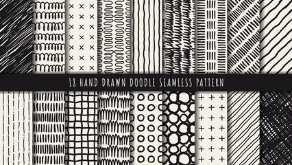 Hand drawn abstract seamless pattern